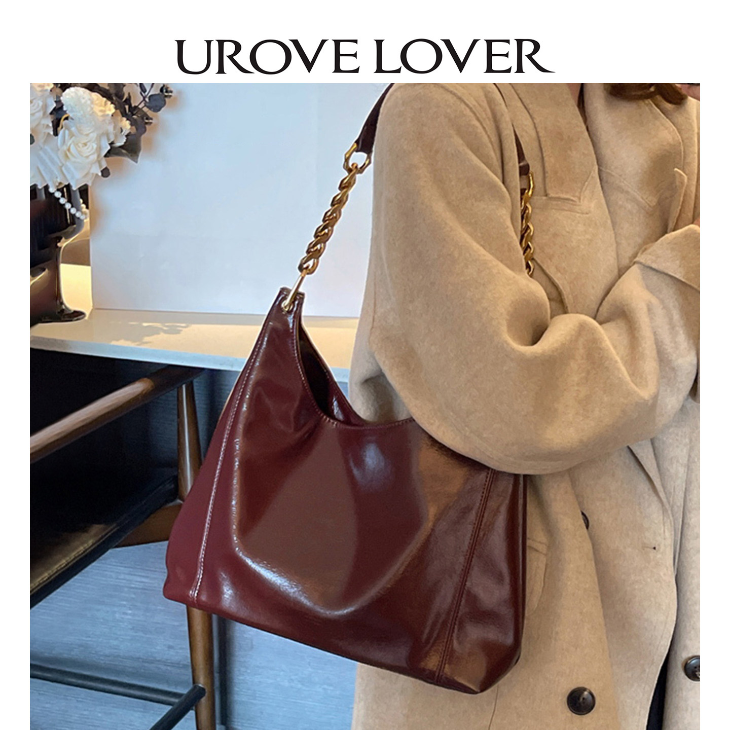UR旗舰店休闲腋下包包女款2026新款上班通勤托特包女大容量单肩包