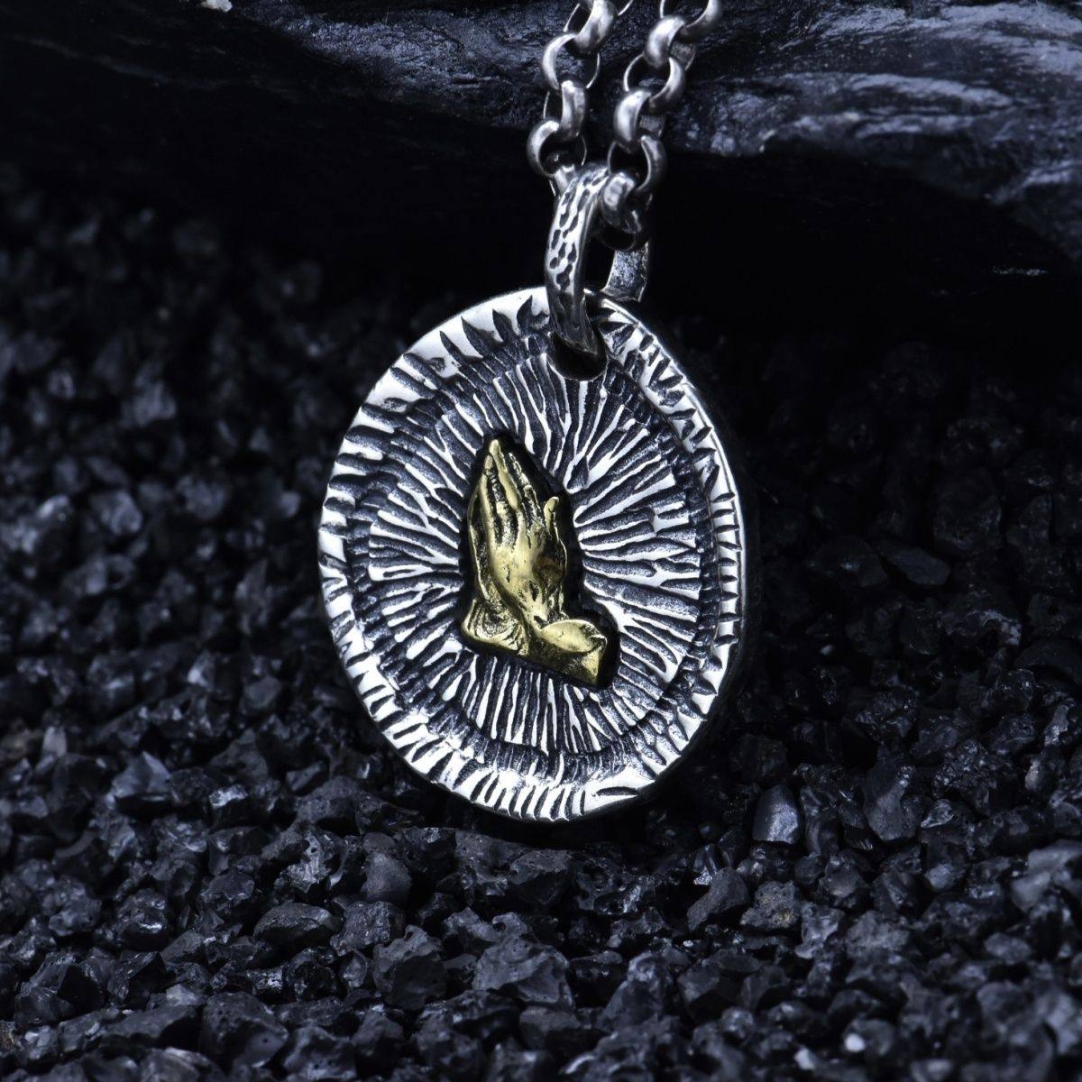 S925纯银复古手工泰银祈祷之手吊坠项链男女款个性百搭饰品礼物,饰品/流行首饰/时尚饰品新,项坠/吊坠,淘宝优惠券,粉丝福利购,淘宝优惠卷