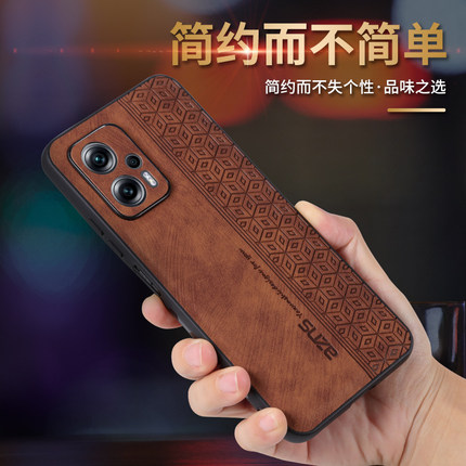 适用红米note11tpro手机壳5g皮纹RedmiNote11Pro保护套镜头防摔