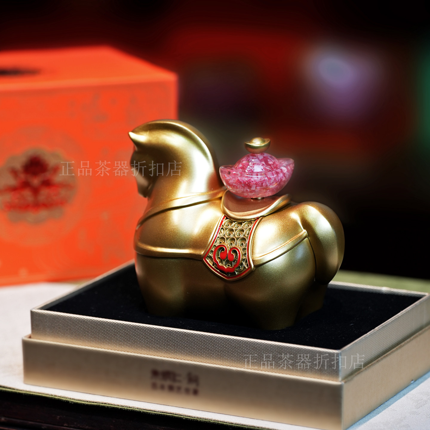 朱炳仁铜金马送财摆件本命年礼