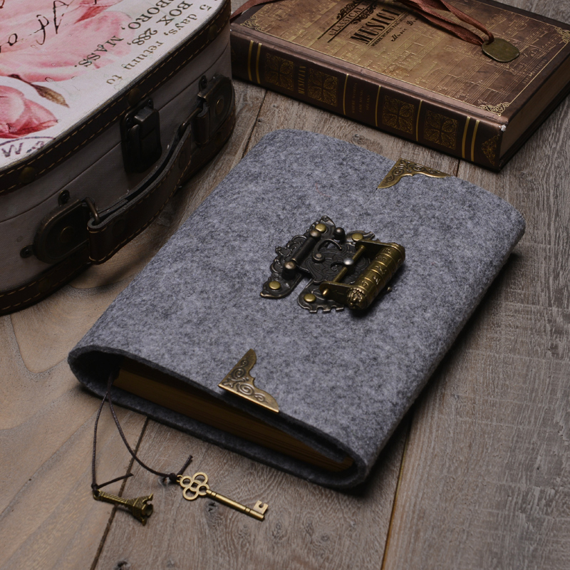 密码本带锁创意手工本子活页笔记本记事日记本