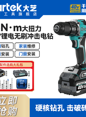 大艺40V65i冲击钻手电钻手枪钻锂电多功能充电式电动螺丝刀旗舰店
