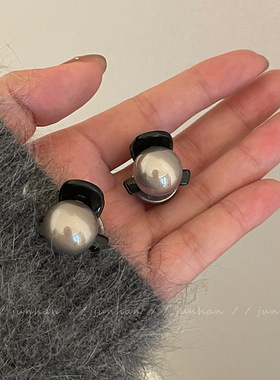 高级感灰色高亮珍珠mini小抓夹韩版时尚小号简约百搭刘海发抓女