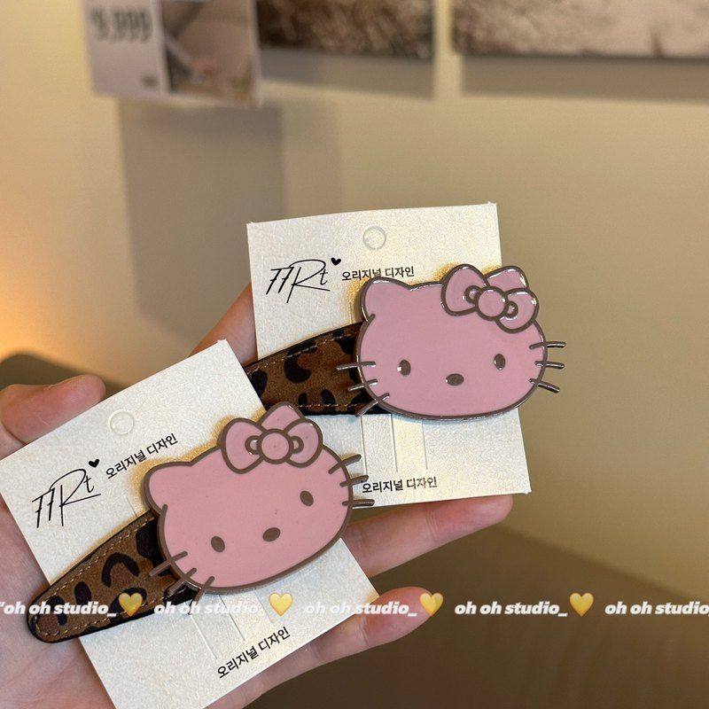 【实拍】好大一只可爱粉KT发夹甜酷豹纹刘海夹甜美卡通头饰发夹,饰品/流行首饰/时尚饰品新,发饰,淘宝优惠券,粉丝福利购,淘宝优惠卷