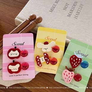 韩版新款卡通动物水果醋酸发夹甜美可爱刘海夹儿童发卡发饰女