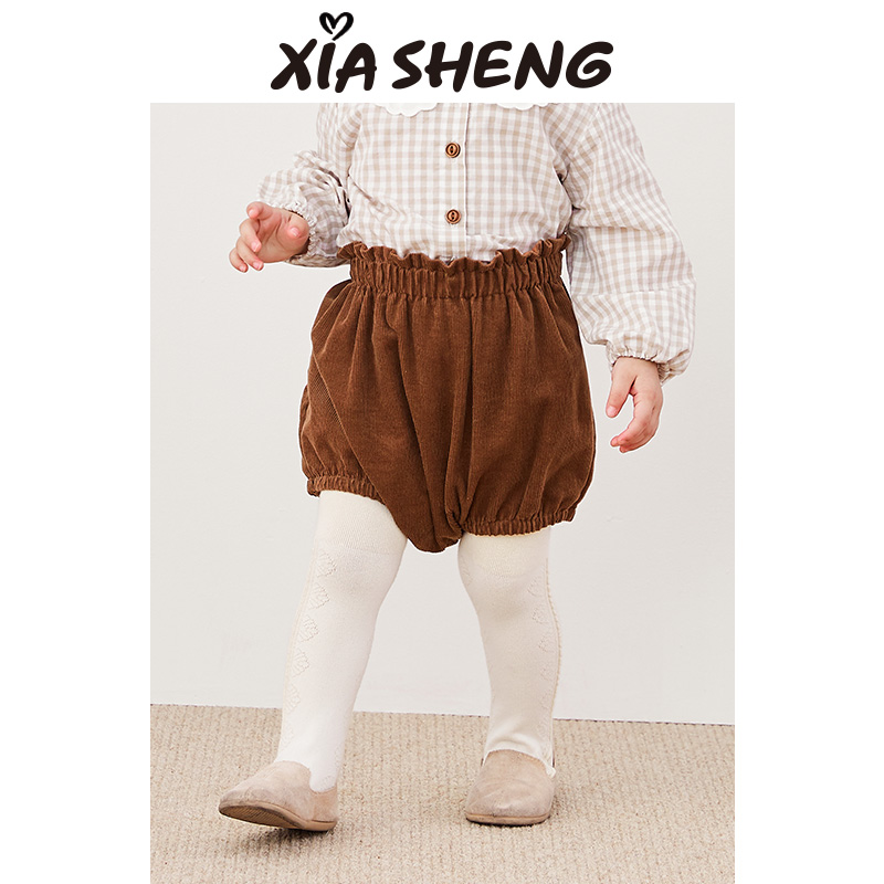 夏生女宝宝灯芯绒纯棉婴儿短裤