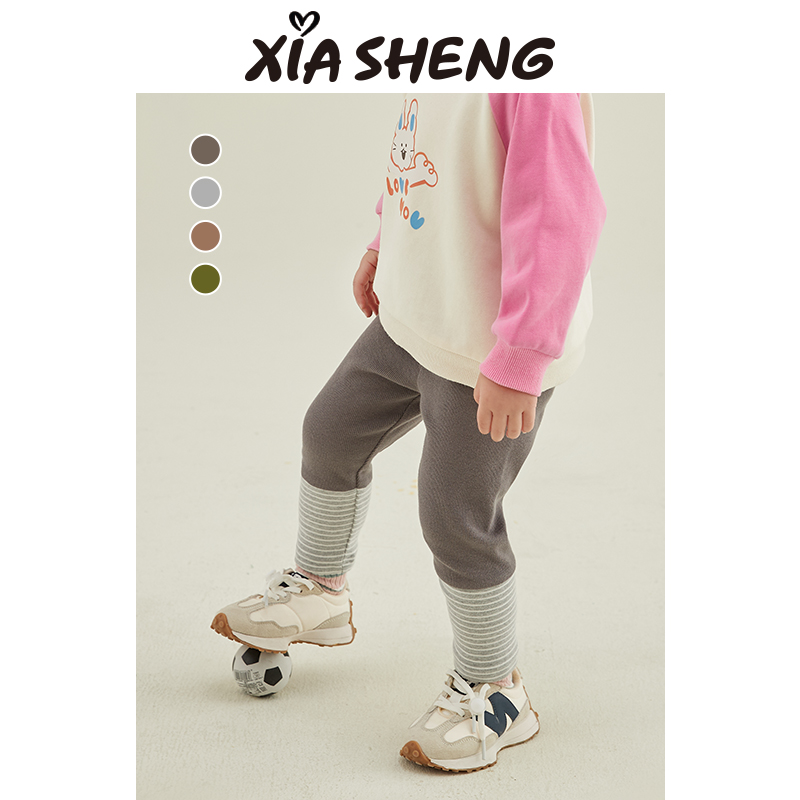 夏生 撞色拼接打底裤 女童休闲条纹长裤宝宝百搭裤子儿童春装新款,童装/婴儿装/亲子装,裤子,淘宝优惠券,粉丝福利购,淘宝优惠卷