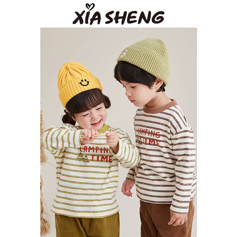 夏生男女童经典条纹T恤