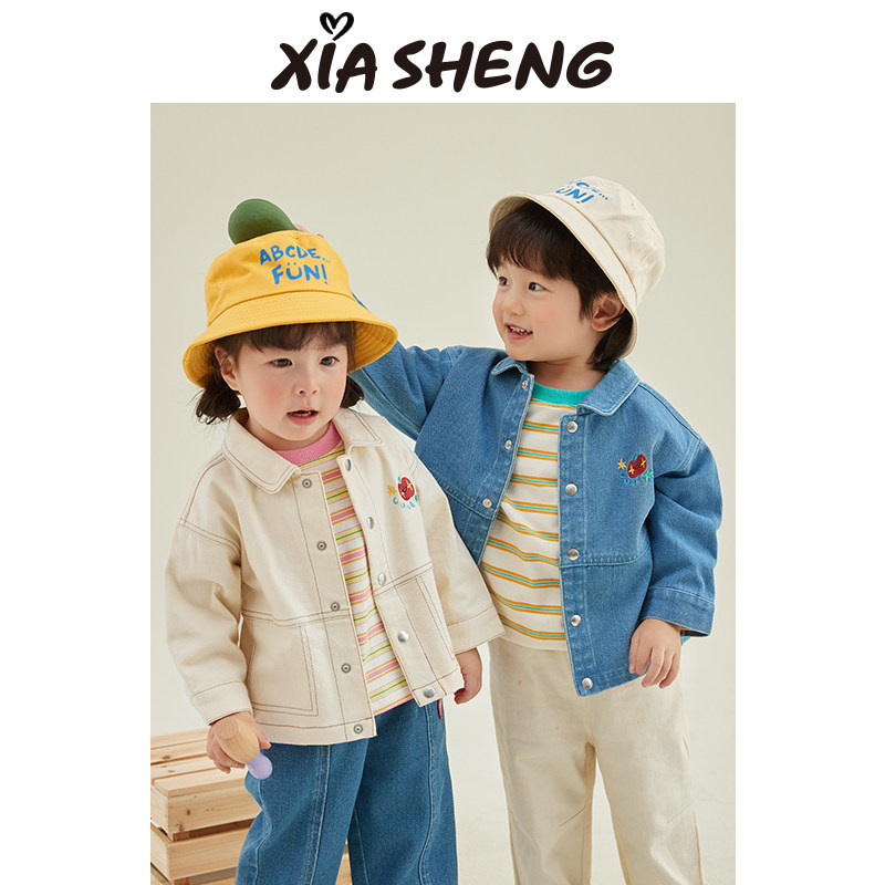夏生 绣花牛仔外套 男女童宽松休闲夹克宝宝百搭上衣儿童春装新款,童装/婴儿装/亲子装,普通外套,淘宝优惠券,粉丝福利购,淘宝优惠卷