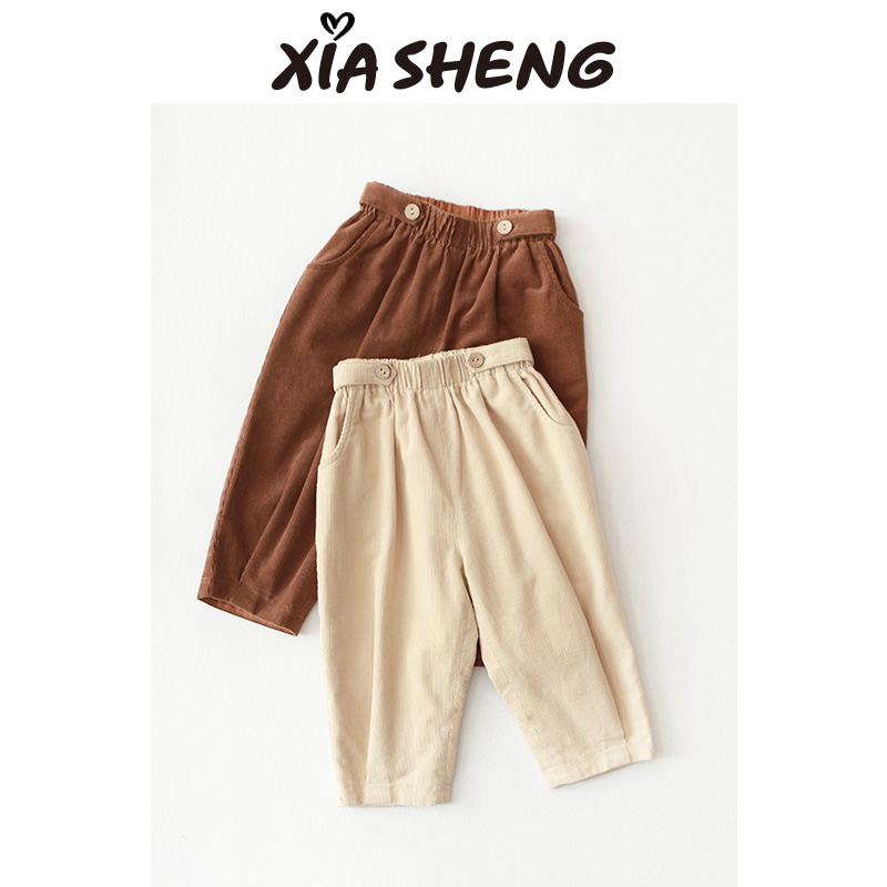 夏生宽松灯芯绒加厚长裤