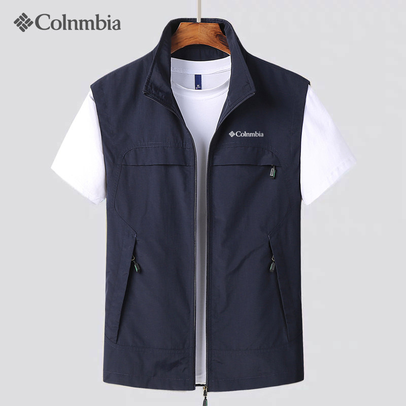 哥伦夏季马甲男士户外网眼透气薄款夹克外套速干背心钓鱼摄影马夹