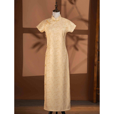 黄色旗袍高端大气上档次年轻款