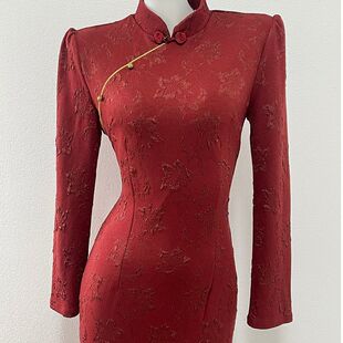 新中式订婚礼服红色旗袍裙外套周岁宴会敬酒平时穿回门服新娘便服