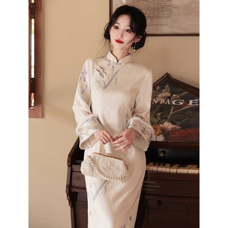 新中式国风倒大袖旗袍高级感