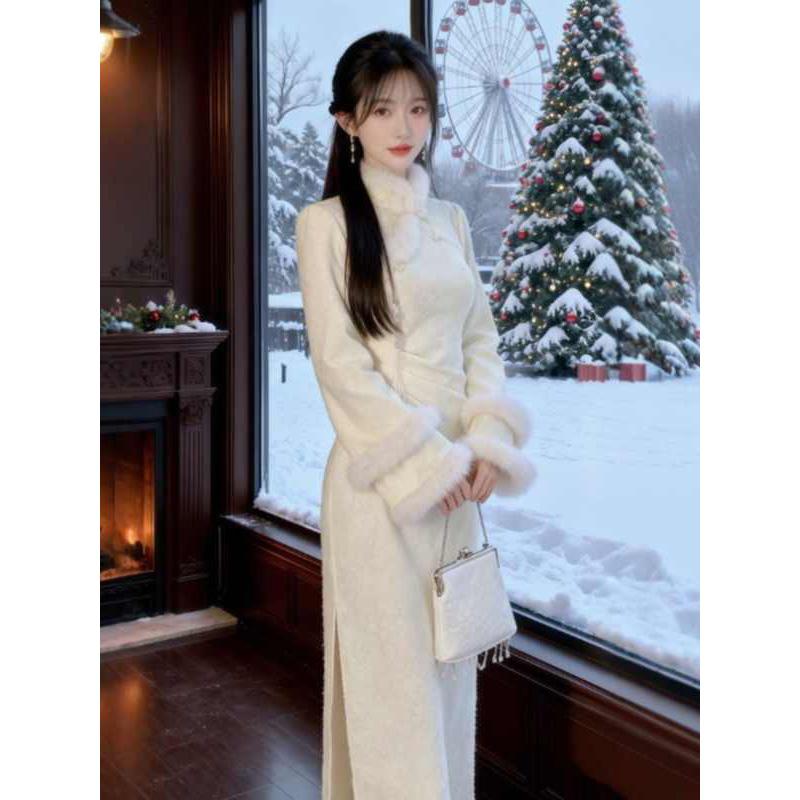 新中式国风改良旗袍连衣裙温柔