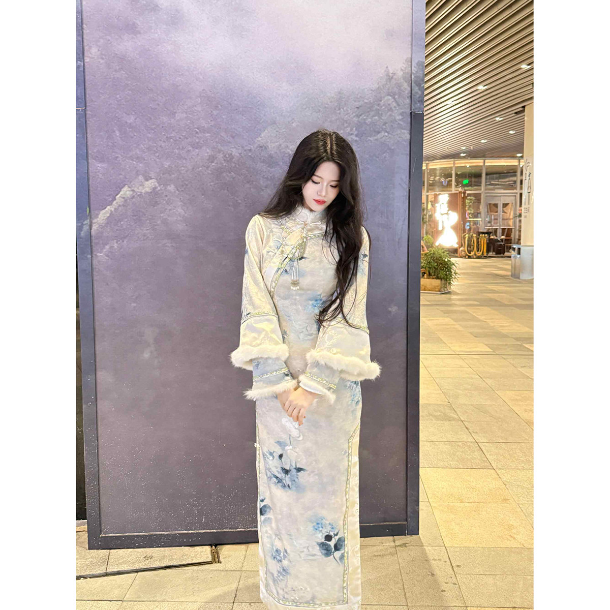 国风新中式改良旗袍长裙旗袍冬装