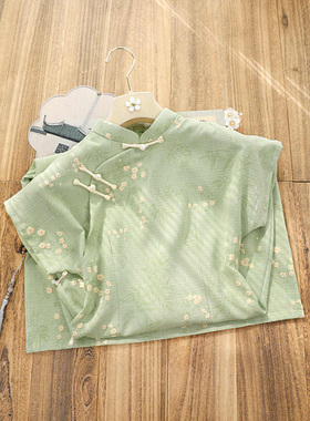 绿色素雅新中式改良古法旗袍女2025年春夏新款国风日常可穿连衣裙