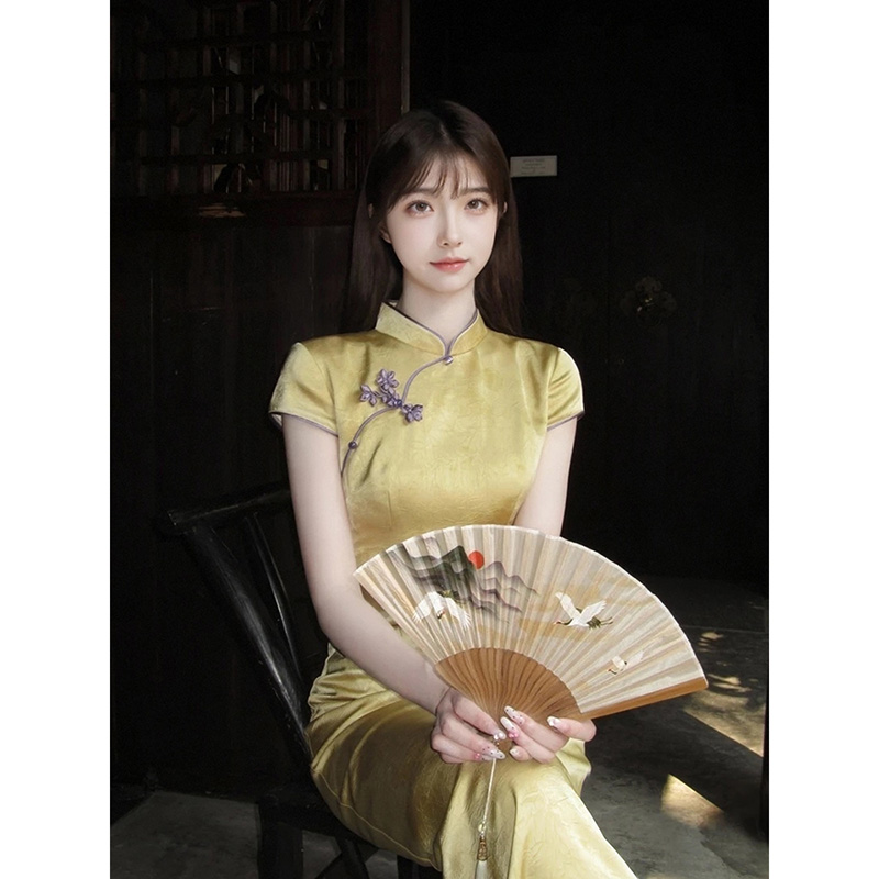 旗袍连衣裙复古老钱显瘦高级感