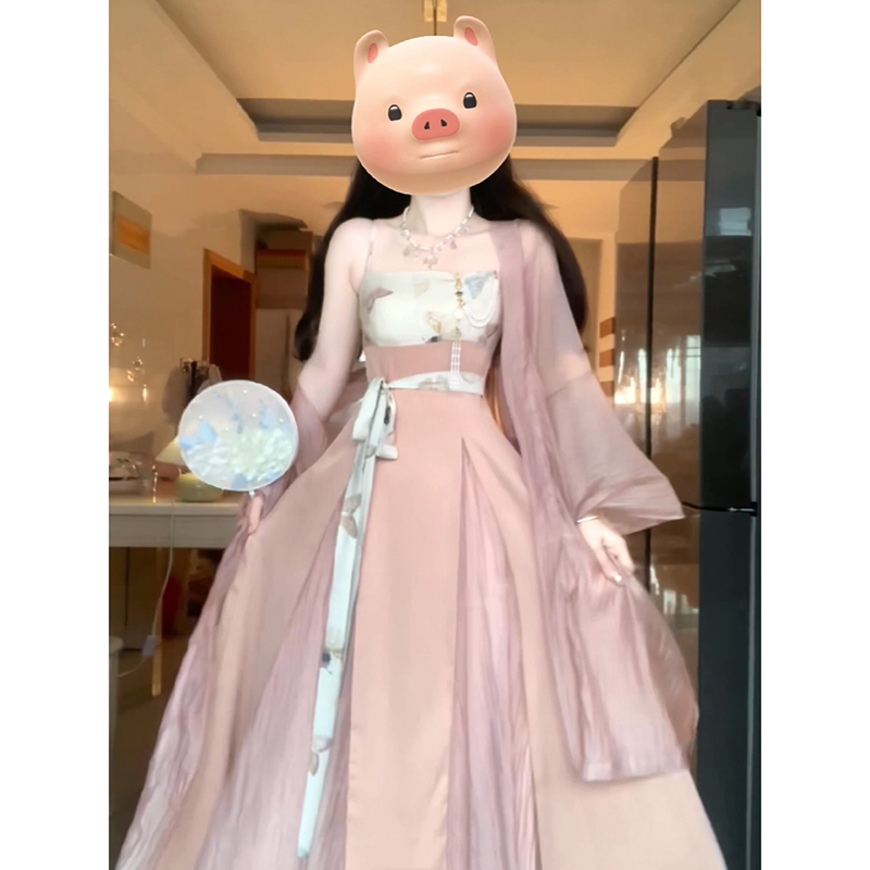 新中式吊带长裙开衫套装夏季