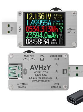 AVHzY CT-3 USB Power Meter USB 3.1 DC 29V 6A