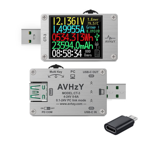 USB 測試儀 AVHzY CT-3 測試 電壓 電流 功率 專用鏈接