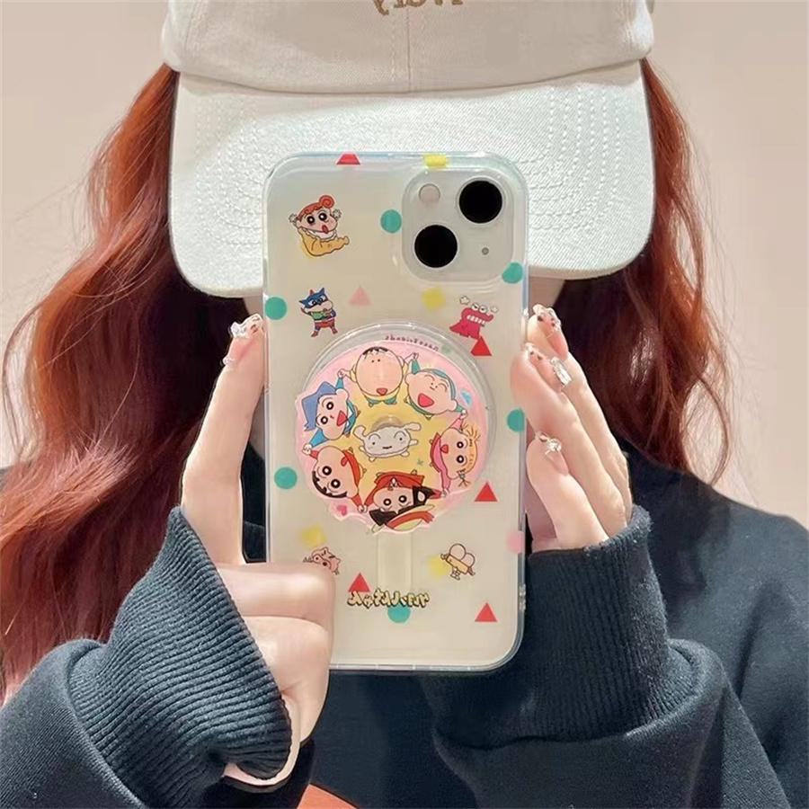 几何小新旋转磁吸支架适用红米k70手机壳60e/40/50note13pro软11防摔8/9全包turbo3女12/k50游戏增强至尊版小