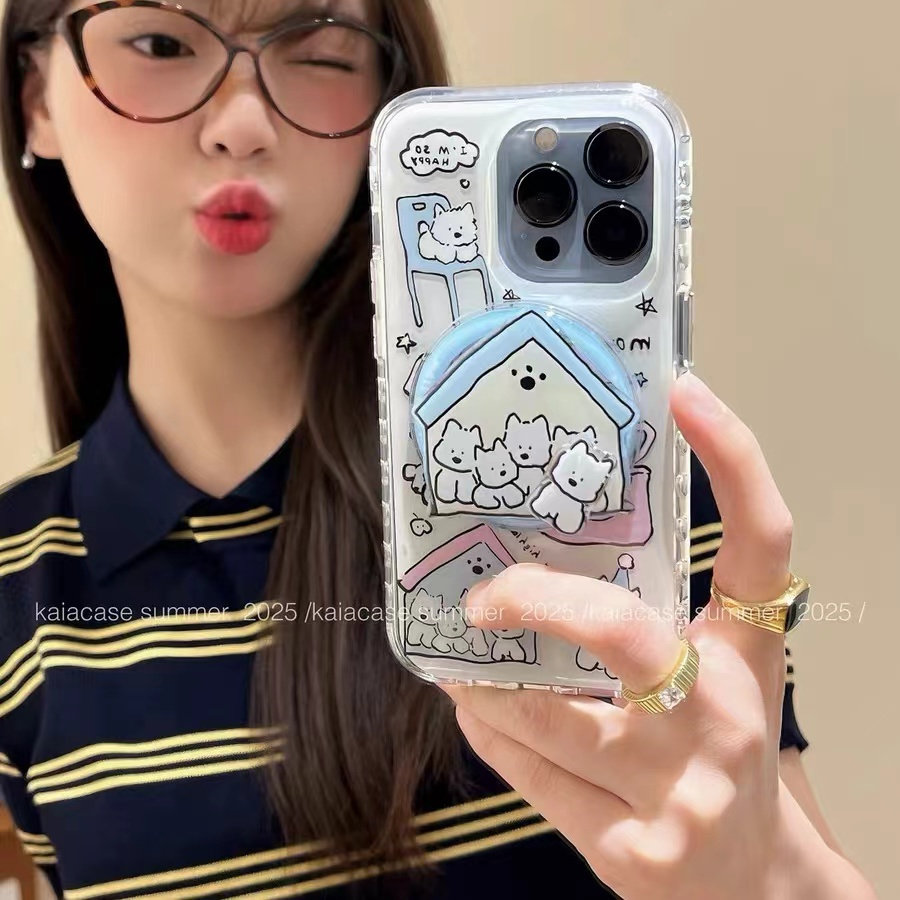 房子小狗台灯磁吸支架适用小米14手机壳12软mix4防摔civi3全包10青春版60女k70红米turbo3/note13pro/k50至尊