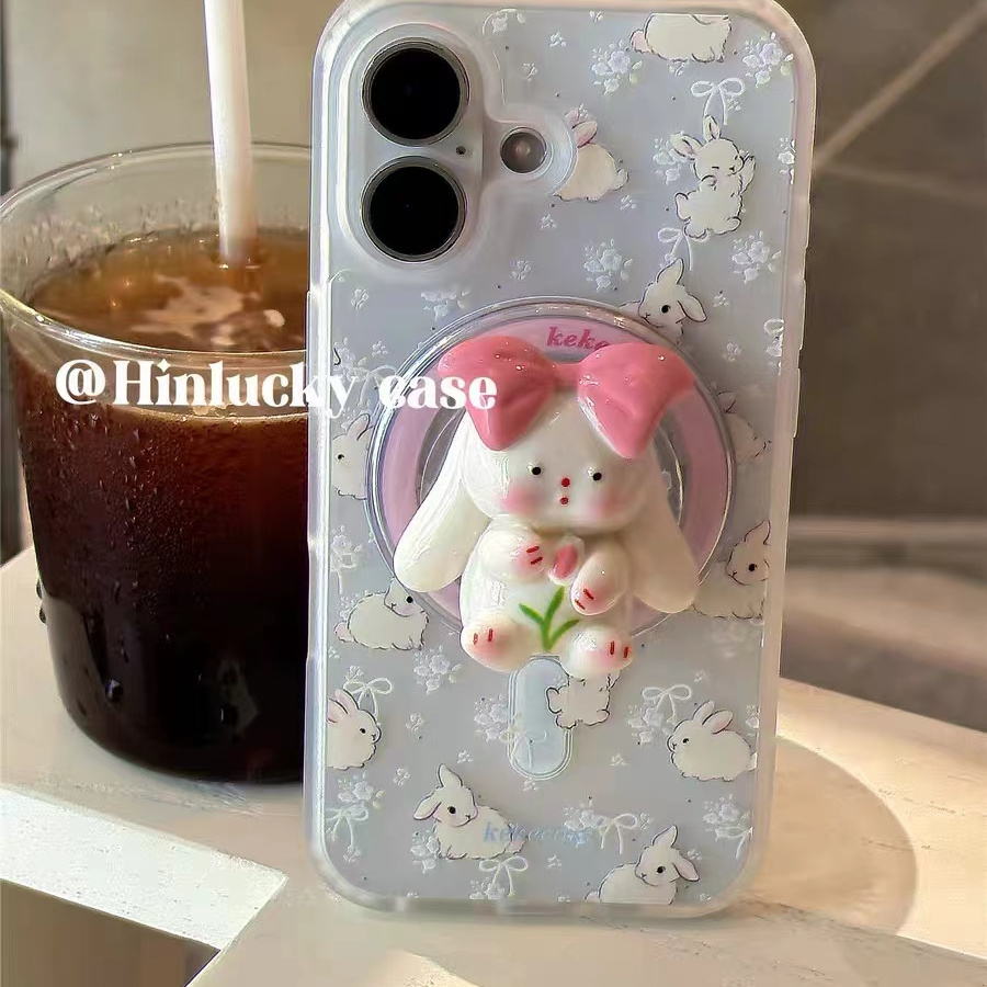 ins碎花兔子磁吸支架适用红米k70手机壳60e/40/50note13pro软11防摔8/9全包turbo3女12/k50游戏增强至尊版小