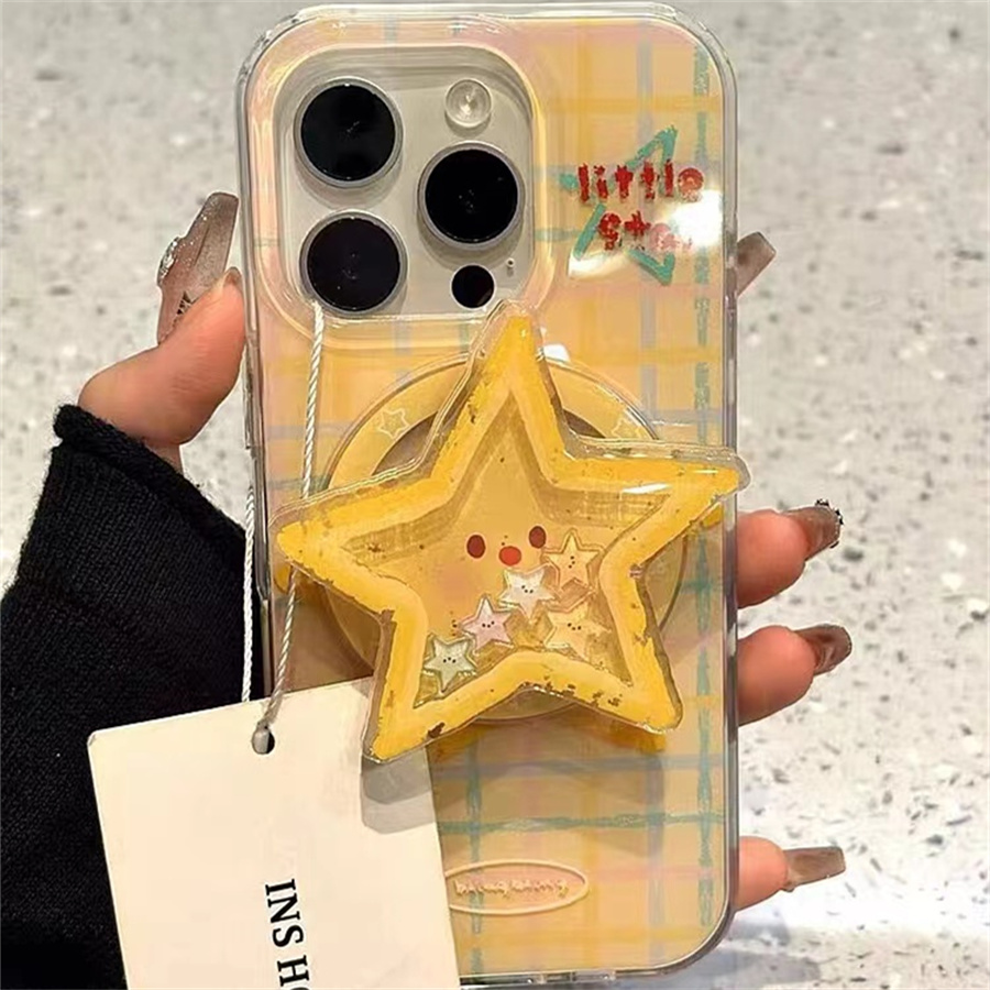 韩风格纹星星磁吸支架适用红米k70手机壳60e/40/50note13pro软11防摔8/9全包turbo3女12/k50游戏增强至尊版小