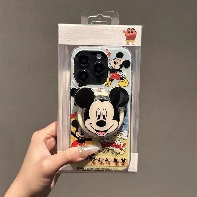 卡通蓝黄米奇磁吸支架适用小米14手机壳12pro软mix4防摔civi3全包10青春版60E女k70红米turbo3/note13pro/k50