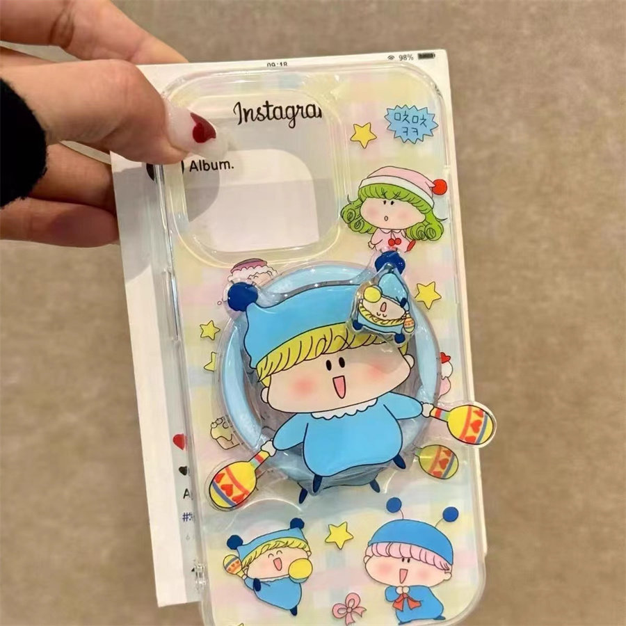 卡通咪路旋转磁吸支架适用红米k70手机壳60e/40/50note13pro软11防摔8/9全包turbo3女12/k50游戏增强K30S至尊