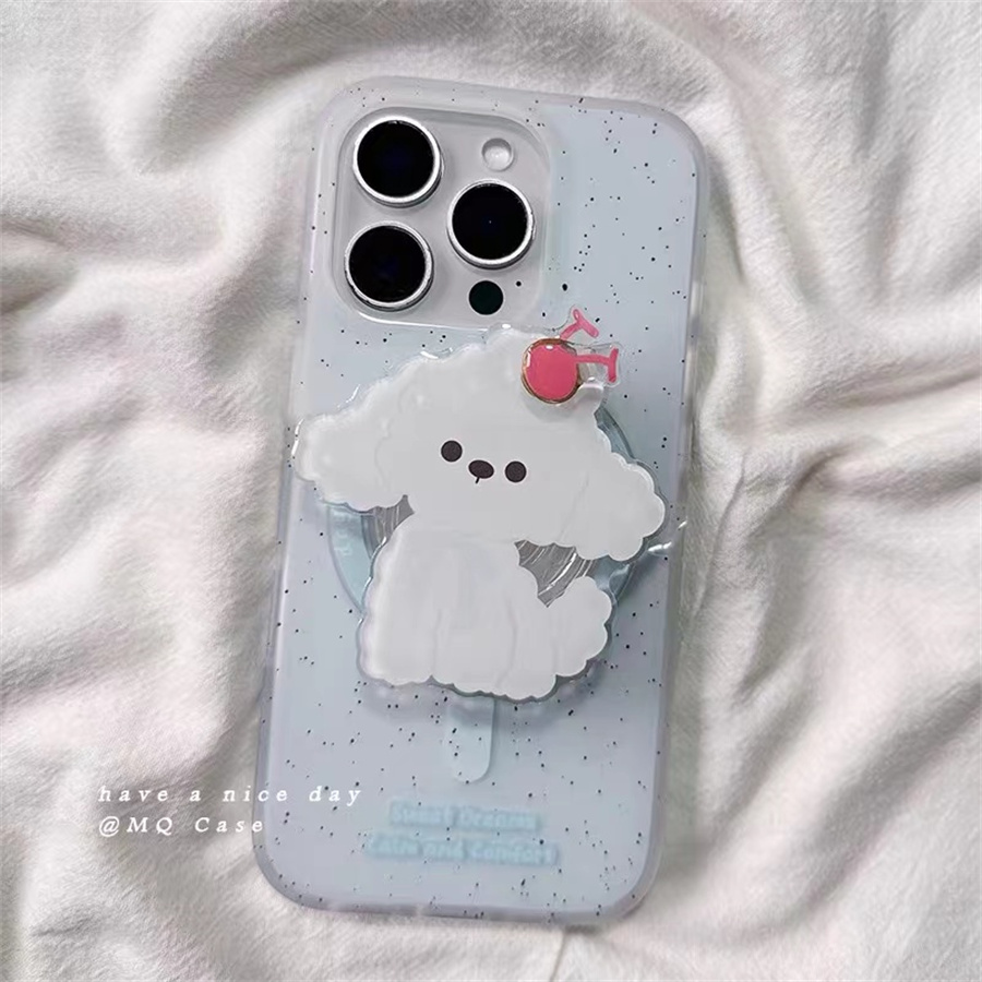 樱桃小狗清新磁吸支架适用红米k70手机壳60e/40/50note13pro软11防摔8/9全包turbo3女12/k50游戏增强至尊版小