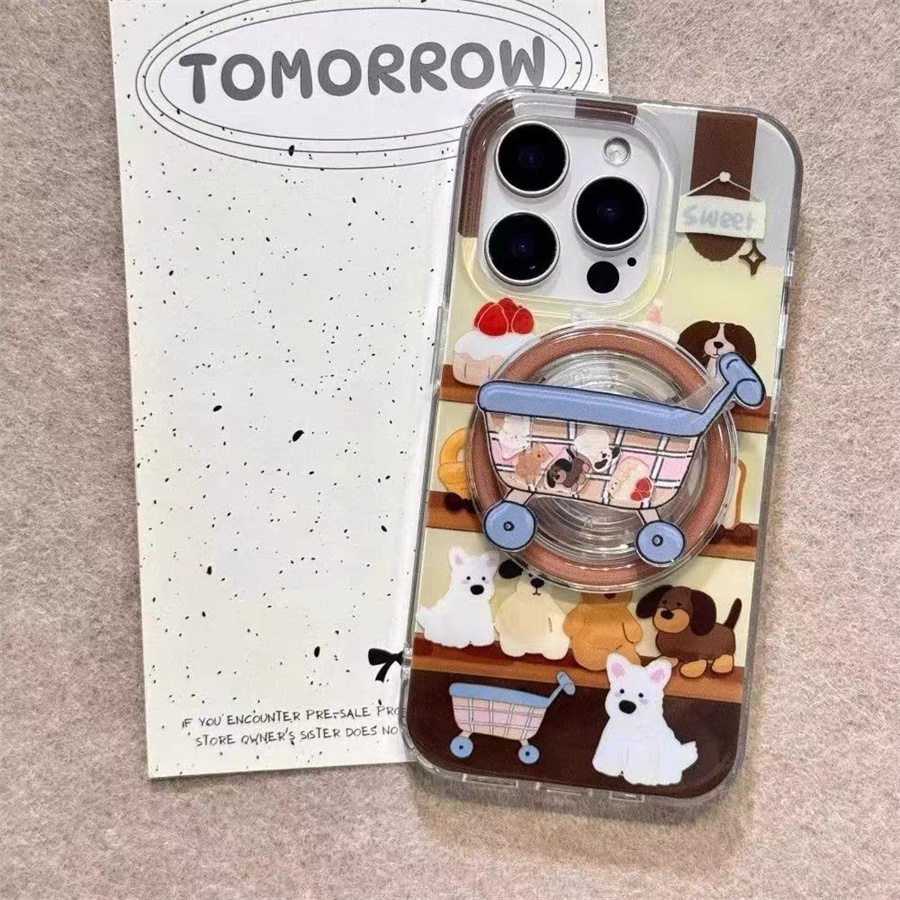 橱窗动物小车磁吸支架适用红米k70手机壳60e/40/50note13pro软11防摔8/9全包turbo3女12/k50游戏增强至尊版小