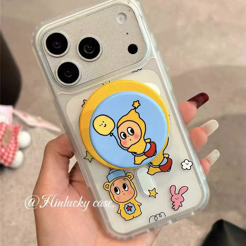 气球星星人萌磁吸支架适用小米14手机壳12软mix4防摔civi3全包10青春版60女k70红米turbo3/note13pro/k50至尊