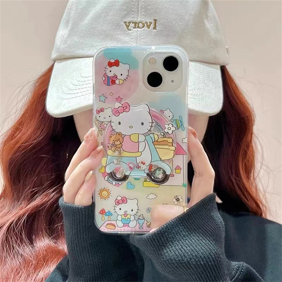 骑摩托车KT猫磁吸支架适用小米14手机壳12软mix4防摔civi3全包10青春版60女k70红米turbo3/note13pro/k50至尊