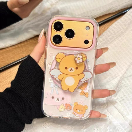 天使小熊墨点磁吸支架适用红米k70手机壳60e/40/50note13pro软11防摔8/9全包turbo3女12/k50游戏增强至尊版小