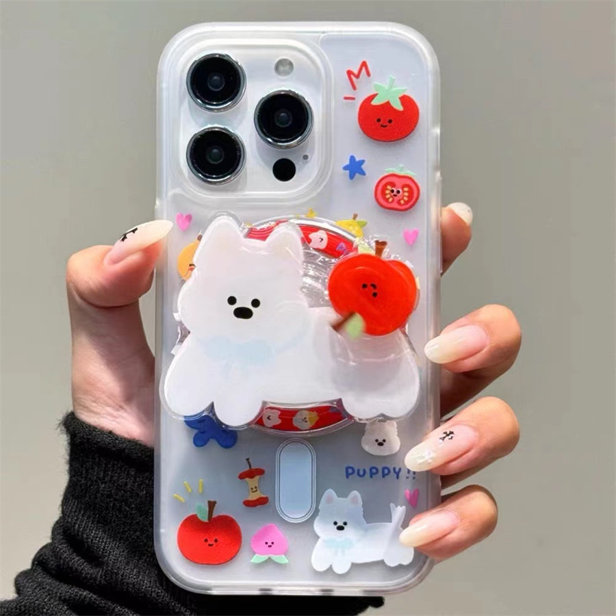 水果西高地萌磁吸支架适用vivox90手机壳防摔y33s软壳y52s/s16s7女y30全包y200X100软X60PRO+/y35/y78/18创意