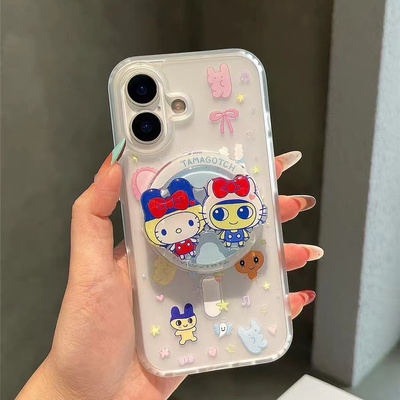 超萌麻美吉KT磁吸支架适用OPPOreno9手机壳10pro软a58/a93/6女72k12x防摔findx7pro/x6/A2pro个性k9创意A1a55