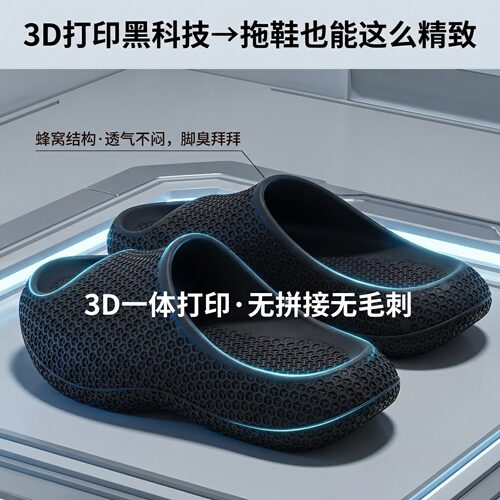3D打印鞋运动恢复拖鞋男女士