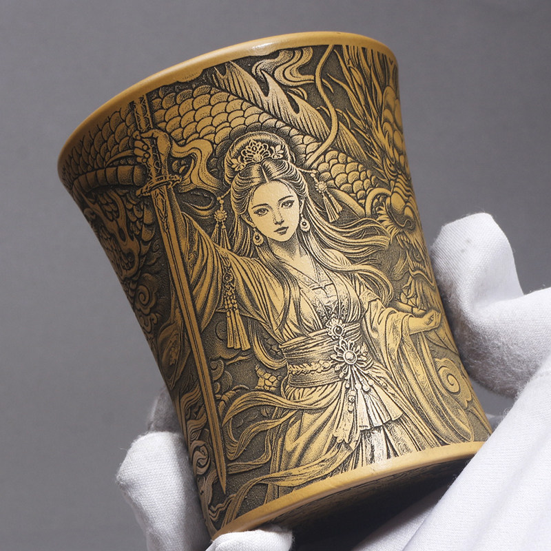 紫云堂  宜兴紫砂品茗杯原矿黄段泥刻绘小龙女主人杯茶碗功夫茶杯,餐饮具,茶杯,淘宝优惠券,粉丝福利购,淘宝优惠卷