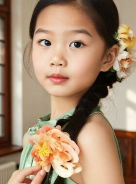 仿绒花汉服配饰发簪摄影师原版套装四件套