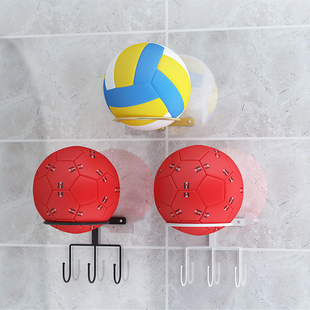 简易多功能收纳篮球架免打孔挂墙壁足球架儿童学校家用室内收纳筐