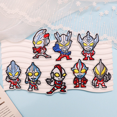 奥特曼卡通自粘刺绣布贴补丁贴