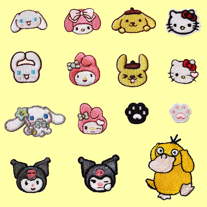 自粘型布贴迷你小号卡通头像补丁