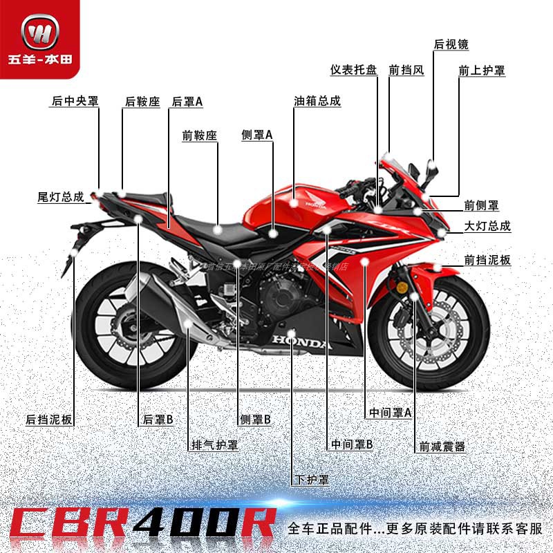 本田CBR400R全车配件原厂正品