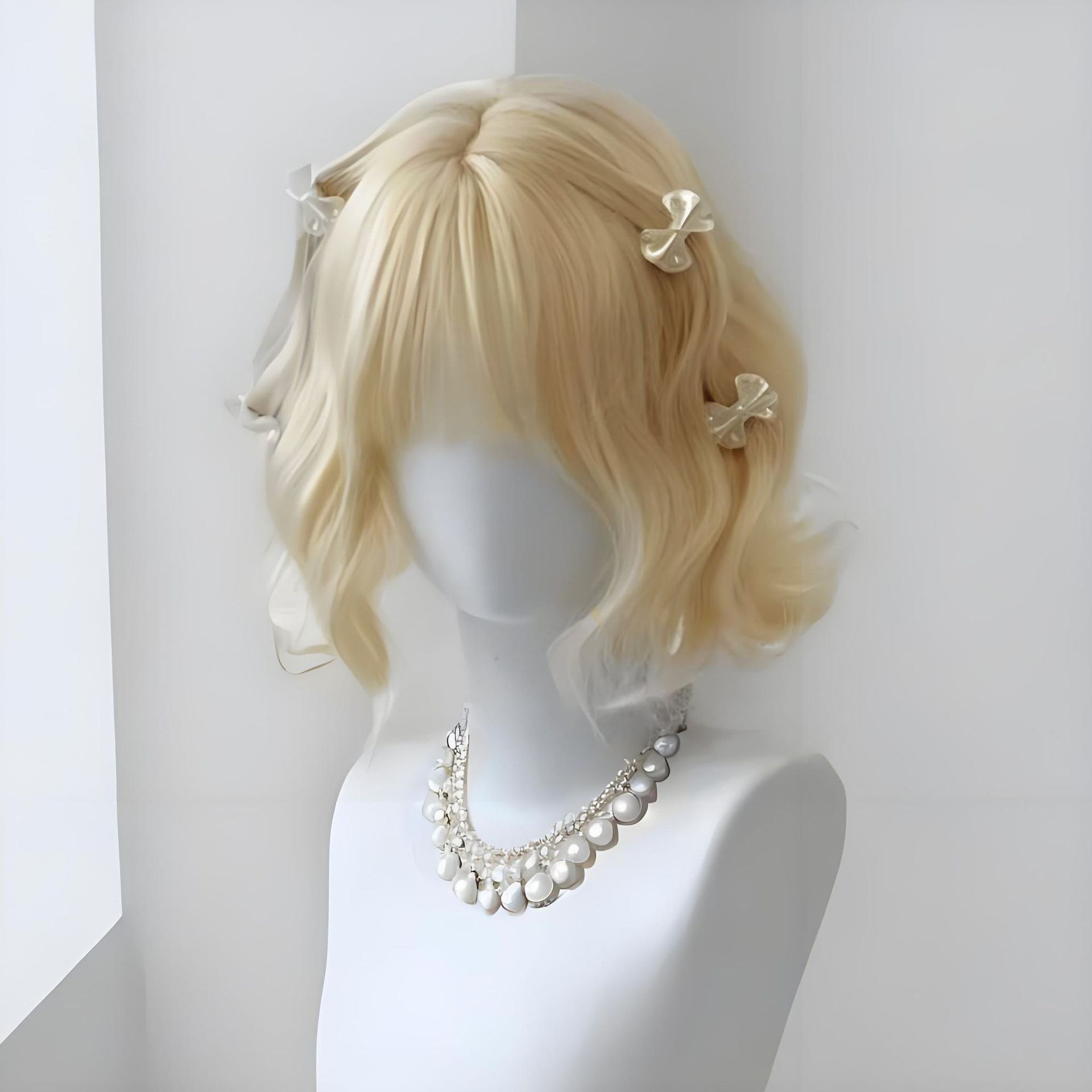 假发女短发洛丽塔卷发自然逼真全头套中长发短卷锁骨发网红泡面头