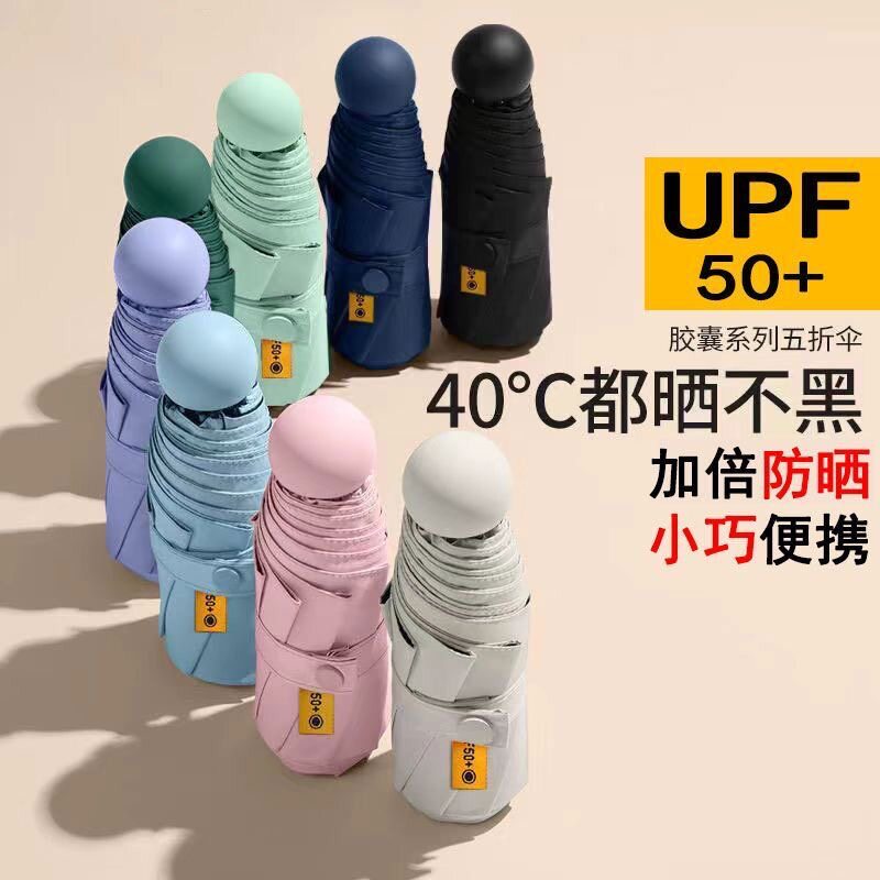 蕉下优品客超轻小便携迷你雨伞太阳伞防晒超强防紫外线黑胶遮阳伞图片