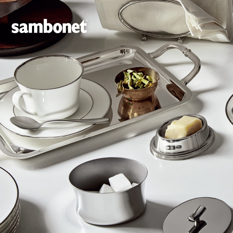 Sambonet Elite系列优质不锈钢进口方形托盘果盘