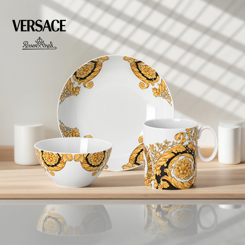 Versace巴洛克陶瓷汤盘碗马克杯
