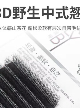 轻奢羊皮盒3D野生中式睫 立体感山茶花 蓬松柔软有层次自带毛绒感